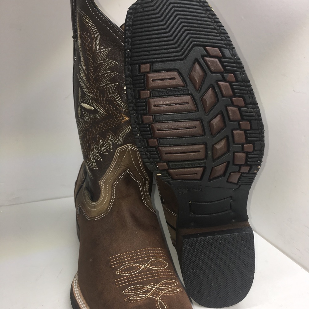 Women’s cowgirl Cowboy Western Rodeo Leather boots brown Bota Vaquera piel 940 - Picture 2 of 8